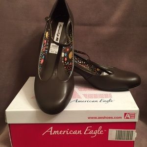 American Eagle Brown Mary Janes 12M